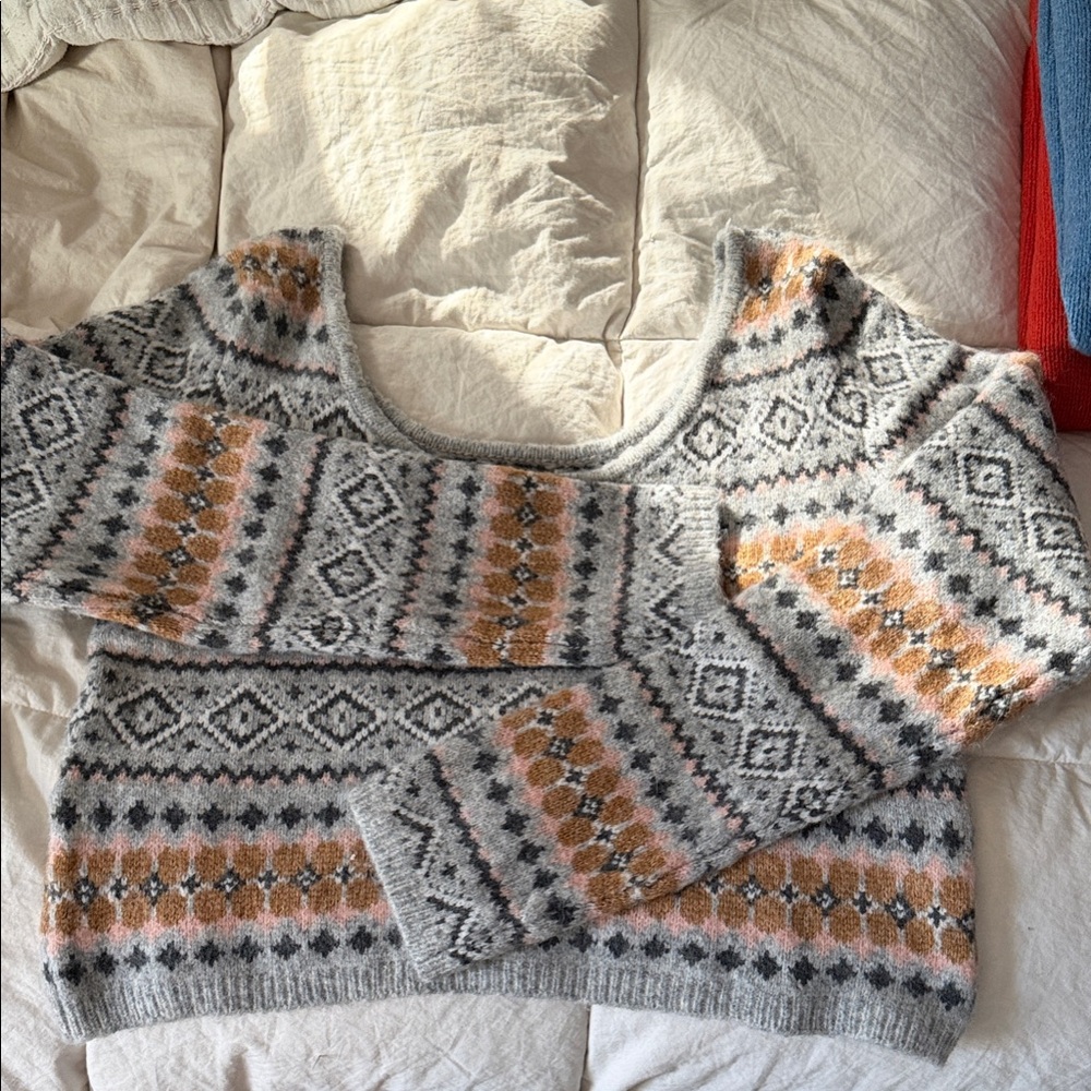 American Eagle Outfitters Whoa So Soft Cropped Scoop Neck Sweater